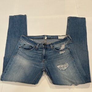 rag & bone Women's Light Blue Distressed Dre Jean, Size 27